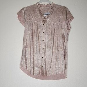 Sabina Musayev Metallic Shimmer Blouse S